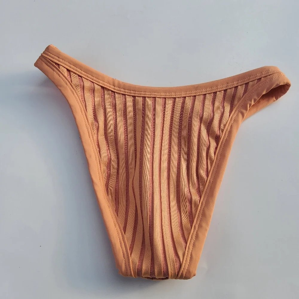 L*Space Foley Bitsy Ribbed Swimsuit Bottom Size XS Orange New
